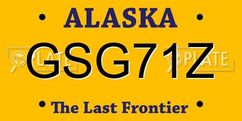 GSG71Z Alaska License Plate