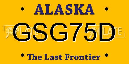 GSG75D Alaska License Plate
