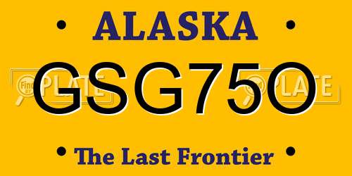 GSG75O Alaska License Plate