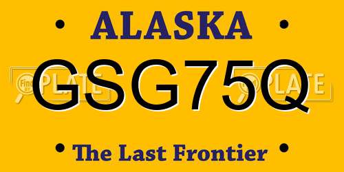 GSG75Q Alaska License Plate