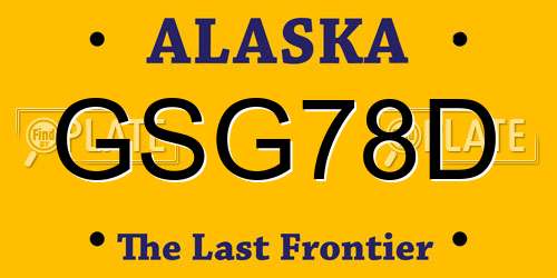 GSG78D Alaska License Plate