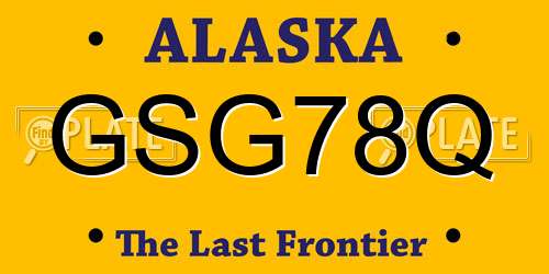 GSG78Q Alaska License Plate