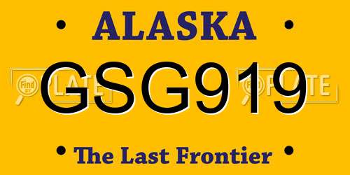 GSG919 Alaska License Plate