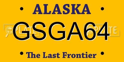 GSGA64 Alaska License Plate