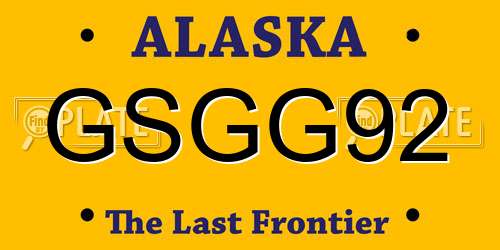 GSGG92 Alaska License Plate