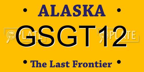 GSGT12 Alaska License Plate
