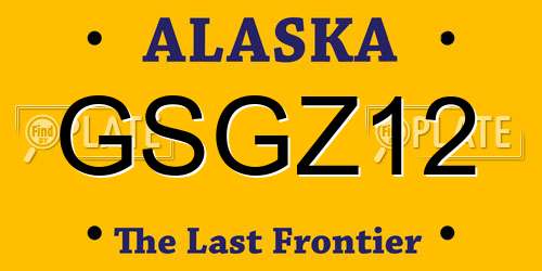 GSGZ12 Alaska License Plate