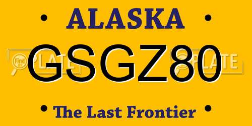 GSGZ80 Alaska License Plate