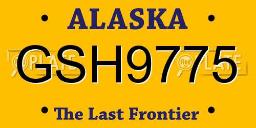 GSH9775 Alaska License Plate
