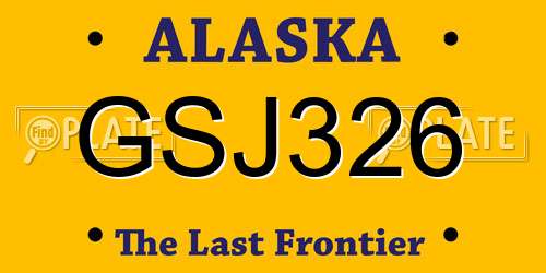 GSJ326 Alaska License Plate
