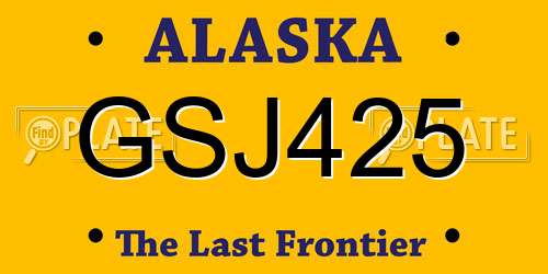 GSJ425 Alaska License Plate