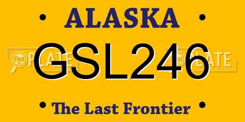 GSL246 Alaska License Plate