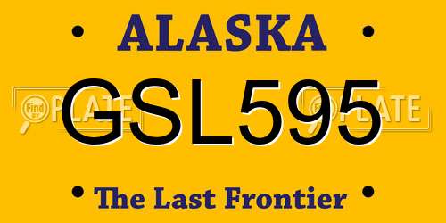 GSL595 Alaska License Plate