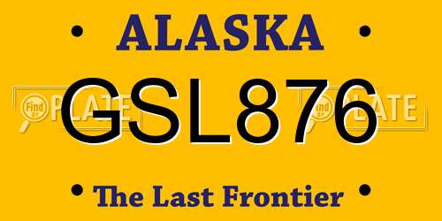 GSL876 Alaska License Plate