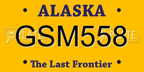 GSM558 Alaska License Plate