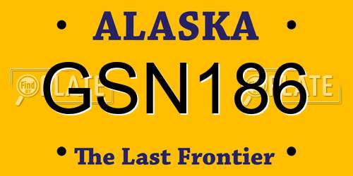 GSN186 Alaska License Plate