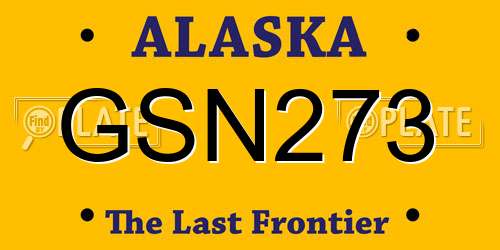GSN273 Alaska License Plate