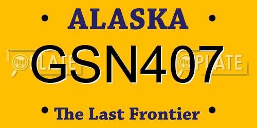 GSN407 Alaska License Plate