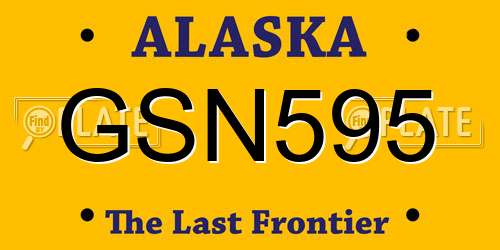 GSN595 Alaska License Plate