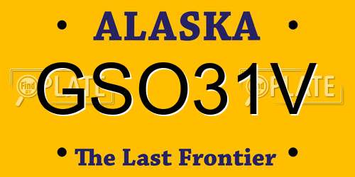 GSO31V Alaska License Plate