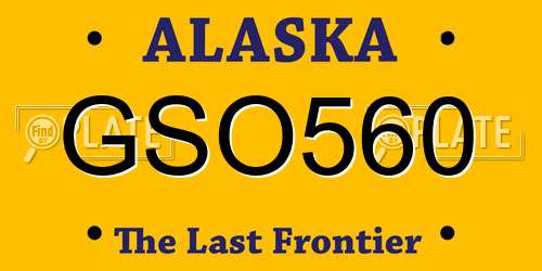 GSO560 Alaska License Plate