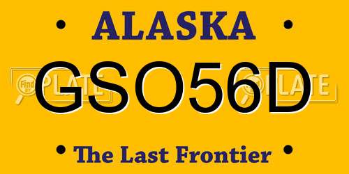 GSO56D Alaska License Plate