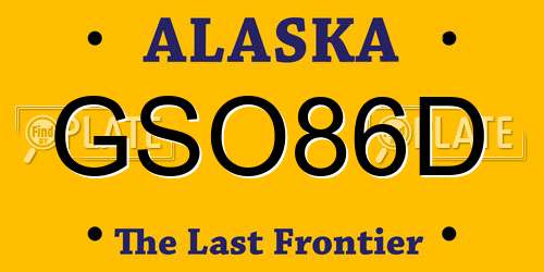GSO86D Alaska License Plate