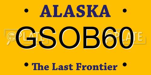 GSOB60 Alaska License Plate