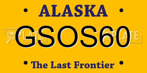 GSOS60 Alaska License Plate