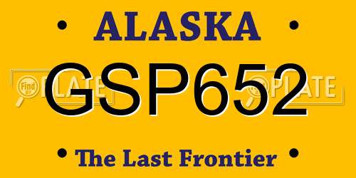 GSP652 Alaska License Plate