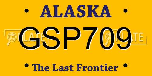 GSP709 Alaska License Plate