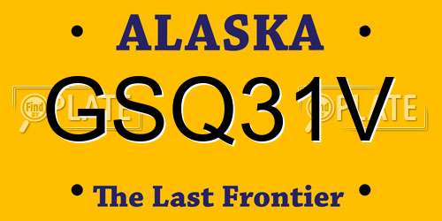GSQ31V Alaska License Plate