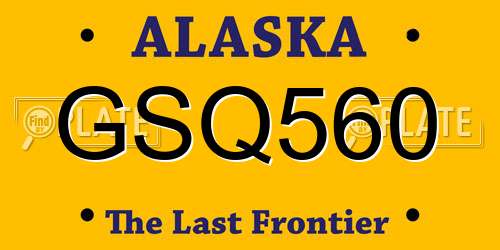 GSQ560 Alaska License Plate