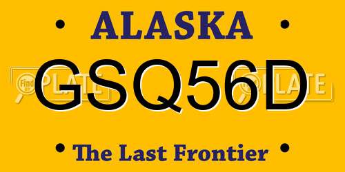 GSQ56D Alaska License Plate