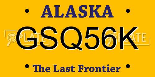 GSQ56K Alaska License Plate