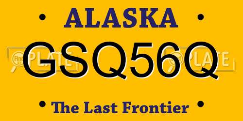 GSQ56Q Alaska License Plate