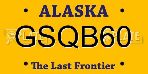 GSQB60 Alaska License Plate