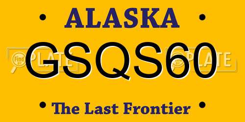 GSQS60 Alaska License Plate