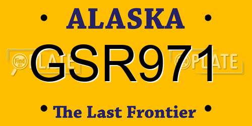 GSR971 Alaska License Plate