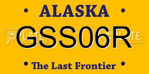 GSS06R Alaska License Plate
