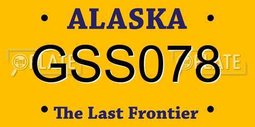 GSS078 Alaska License Plate