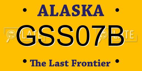 GSS07B Alaska License Plate