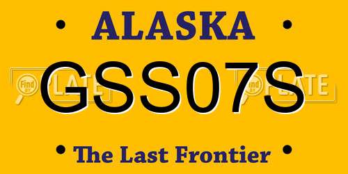 GSS07S Alaska License Plate