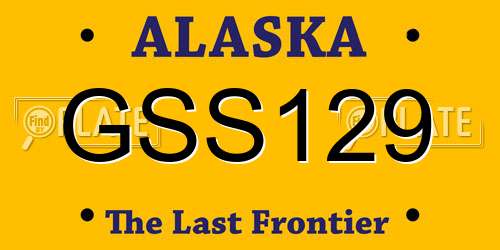 GSS129 Alaska License Plate