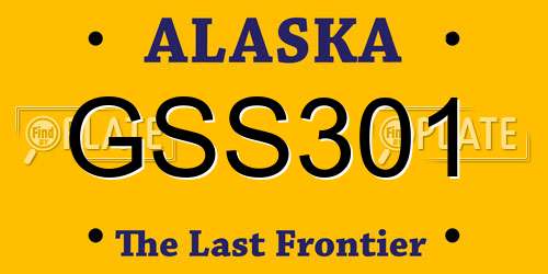 GSS301 Alaska License Plate