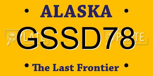 GSSD78 Alaska License Plate