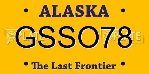 GSSO78 Alaska License Plate