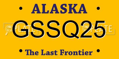 GSSQ25 Alaska License Plate