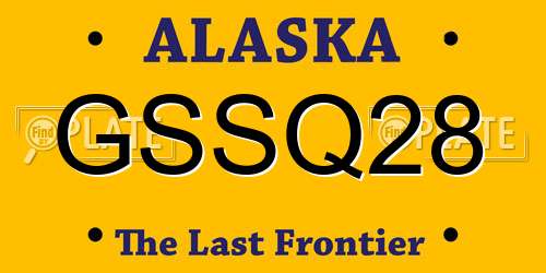 GSSQ28 Alaska License Plate