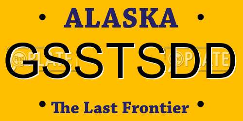 GSSTSDD Alaska License Plate